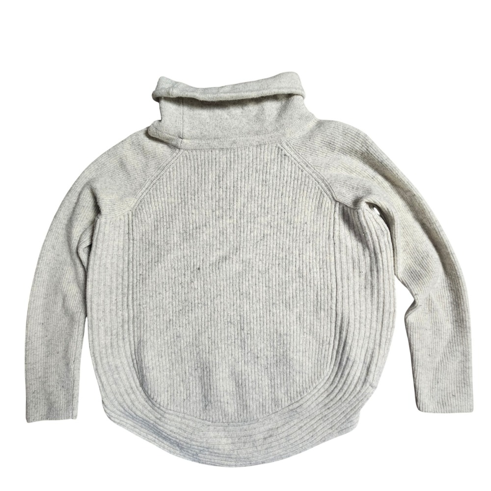 Vince Wool Cashmere Blend‎ Ribbed Turtleneck Sweater XS Side Zip Quiet Luxury